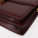 GUCCI Chain Shoulder Bag Leather Bordeaux Gold Auth fm4893-15