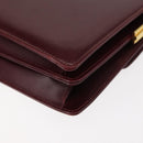 GUCCI Chain Shoulder Bag Leather Bordeaux Gold Auth fm4893-9