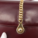 GUCCI Chain Shoulder Bag Leather Bordeaux Gold Auth fm4893-17
