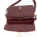 GUCCI Chain Shoulder Bag Leather Bordeaux Gold Auth fm4893-10