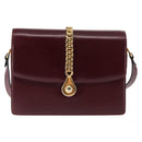 GUCCI Chain Shoulder Bag Leather Bordeaux Gold Auth fm4893-13