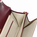 GUCCI Chain Shoulder Bag Leather Bordeaux Gold Auth fm4893-22