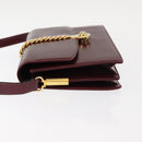 GUCCI Chain Shoulder Bag Leather Bordeaux Gold Auth fm4893-4
