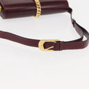 GUCCI Chain Shoulder Bag Leather Bordeaux Gold Auth fm4893-7