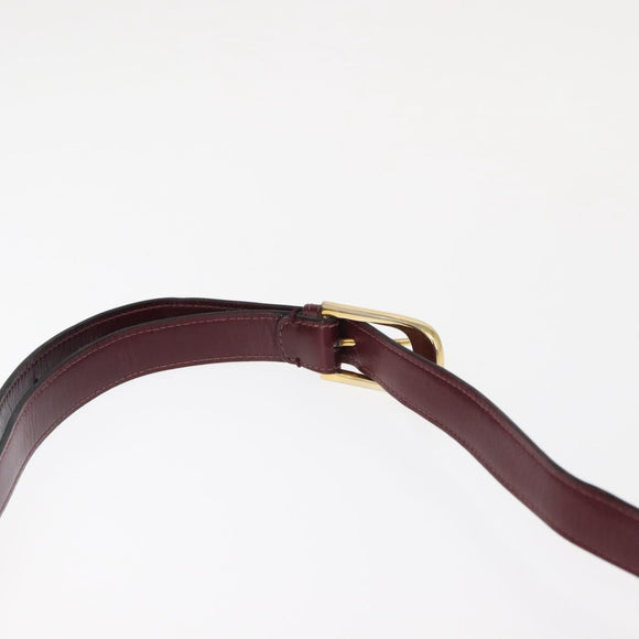 GUCCI Chain Shoulder Bag Leather Bordeaux Gold Auth fm4893