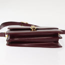 GUCCI Chain Shoulder Bag Leather Bordeaux Gold Auth fm4893-5