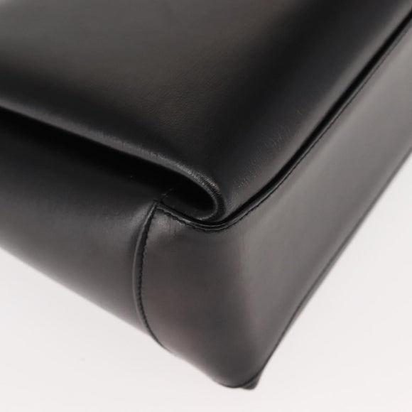 GUCCI Interlocking Hand Bag Leather Black Gold Auth fm4894