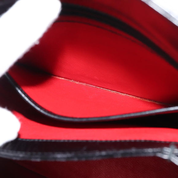 GUCCI Interlocking Hand Bag Leather Black Gold Auth fm4894