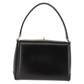 GUCCI Interlocking Hand Bag Leather Black Gold Auth fm4894 - 0