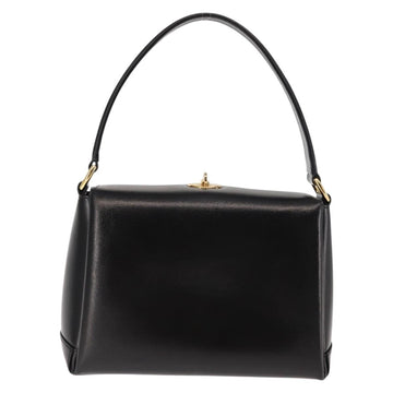 GUCCI Interlocking Hand Bag Leather Black Gold Auth fm4894 - 0