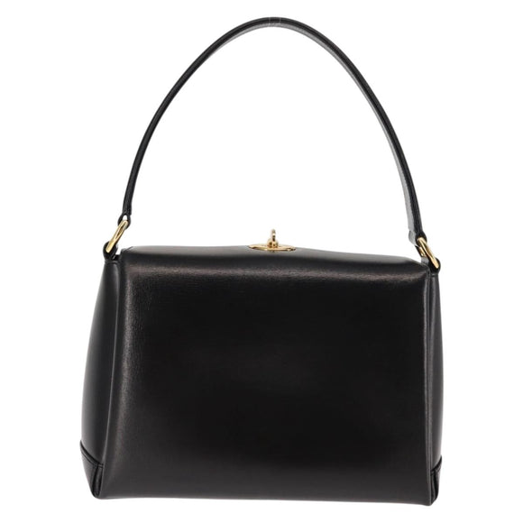 GUCCI Interlocking Hand Bag Leather Black Gold Auth fm4894