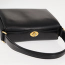 GUCCI Interlocking Hand Bag Leather Black Gold Auth fm4894-6