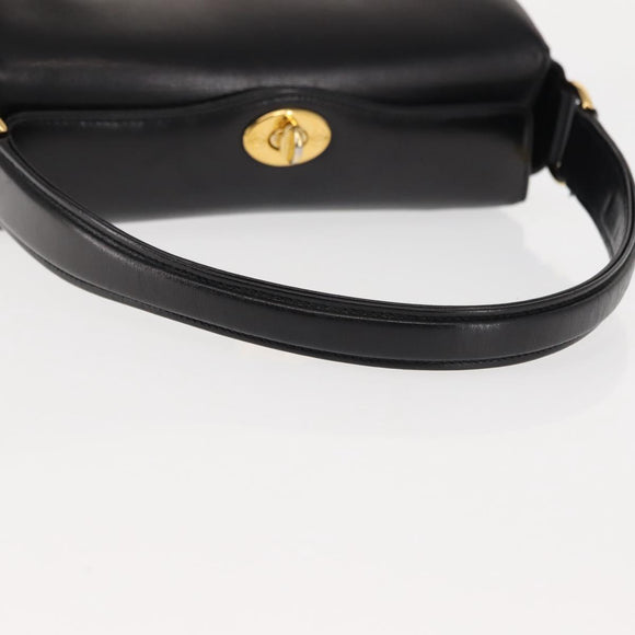 GUCCI Interlocking Hand Bag Leather Black Gold Auth fm4894