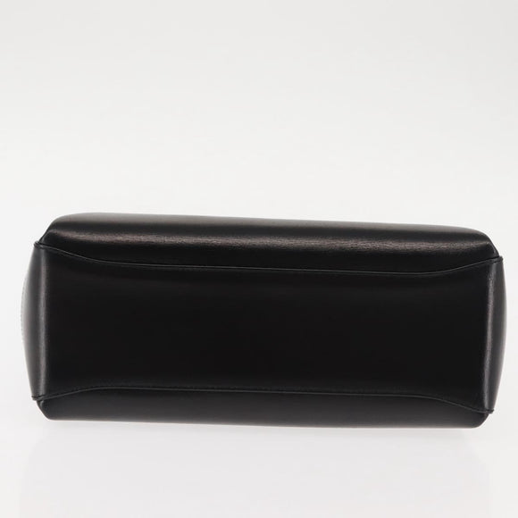 GUCCI Interlocking Hand Bag Leather Black Gold Auth fm4894