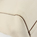 PRADA Tote Bag Leather White Gold Auth fm4895-11