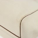 PRADA Tote Bag Leather White Gold Auth fm4895-12