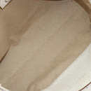 PRADA Tote Bag Leather White Gold Auth fm4895-16