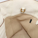 PRADA Tote Bag Leather White Gold Auth fm4895-18