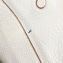 PRADA Tote Bag Leather White Gold Auth fm4895-20