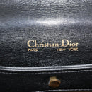 Christian Dior Shoulder Bag Leather Black Gold Auth fm4897-11