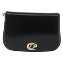 Christian Dior Shoulder Bag Leather Black Gold Auth fm4897-13