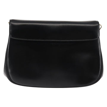 Christian Dior Shoulder Bag Leather Black Gold Auth fm4897 - 0
