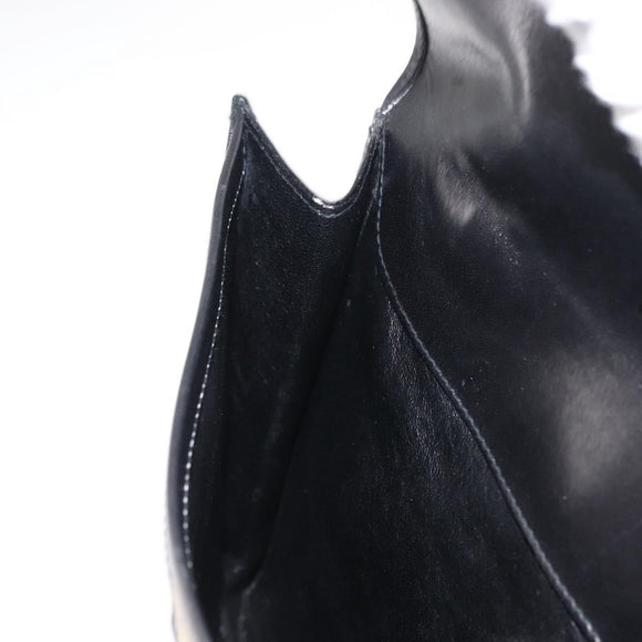 GUCCI Interlocking Shoulder Bag Leather Black Gold Auth fm4898