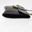 GUCCI Interlocking Shoulder Bag Leather Black Gold Auth fm4898-4
