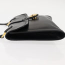 GUCCI Interlocking Shoulder Bag Leather Black Gold Auth fm4898-5