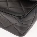 CHANEL Matelasse Shoulder Bag Lamb Skin Dark Brown Gold CC Auth fm4906-15