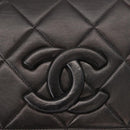 CHANEL Matelasse Shoulder Bag Lamb Skin Dark Brown Gold CC Auth fm4906-18