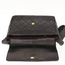 CHANEL Matelasse Shoulder Bag Lamb Skin Dark Brown Gold CC Auth fm4906-10