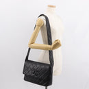 CHANEL Matelasse Shoulder Bag Lamb Skin Dark Brown Gold CC Auth fm4906-25