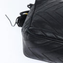 CHANEL Shoulder Bag Shoulder Bag Lamb Skin Black Gold CC Auth fm4907-10