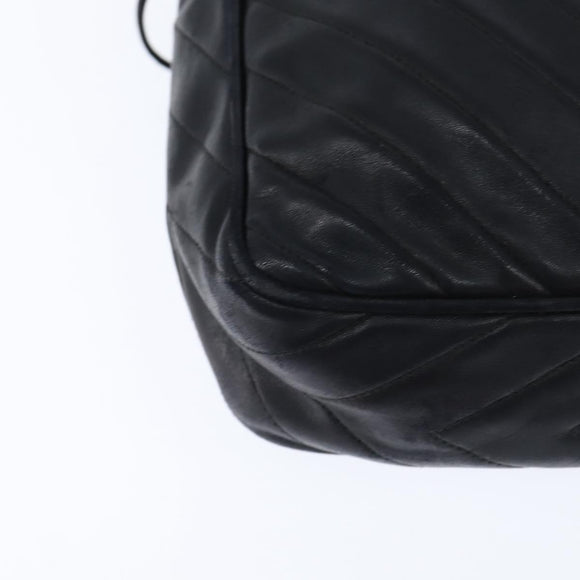 CHANEL Shoulder Bag Shoulder Bag Lamb Skin Black Gold CC Auth fm4907