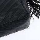 CHANEL Shoulder Bag Shoulder Bag Lamb Skin Black Gold CC Auth fm4907-16