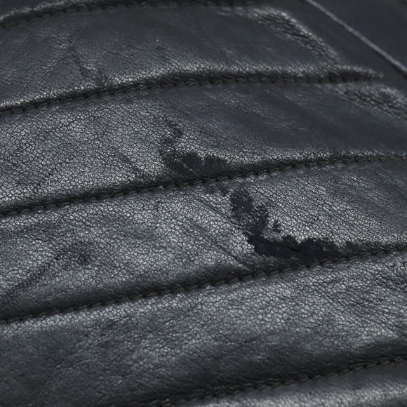 CHANEL Shoulder Bag Shoulder Bag Lamb Skin Black Gold CC Auth fm4907