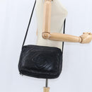 CHANEL Shoulder Bag Shoulder Bag Lamb Skin Black Gold CC Auth fm4907-23