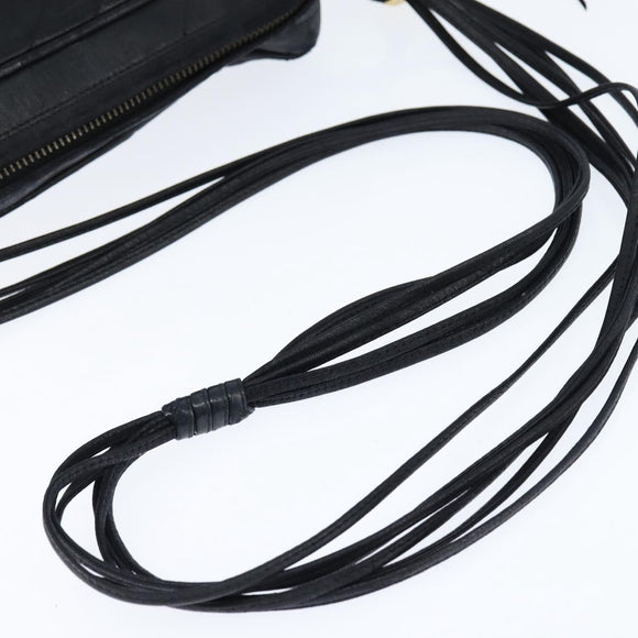 CHANEL Shoulder Bag Shoulder Bag Lamb Skin Black Gold CC Auth fm4907