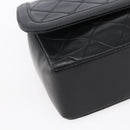 CHANEL Shoulder Bag Shoulder Bag Lamb Skin Black Gold CC Auth fm4908V-11