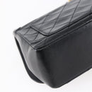 CHANEL Shoulder Bag Shoulder Bag Lamb Skin Black Gold CC Auth fm4908V-13