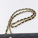 CHANEL Shoulder Bag Shoulder Bag Lamb Skin Black Gold CC Auth fm4908V-8