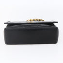 CHANEL Shoulder Bag Shoulder Bag Lamb Skin Black Gold CC Auth fm4908V-9