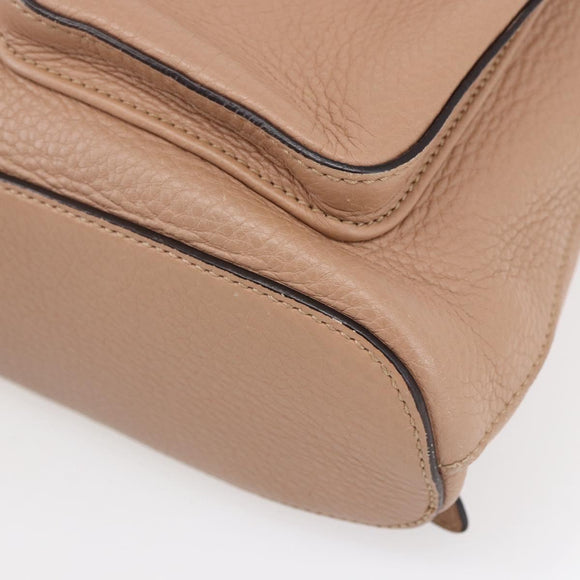 GUCCI Bamboo Backpack Leather Beige Gold 370833 Auth fm4914