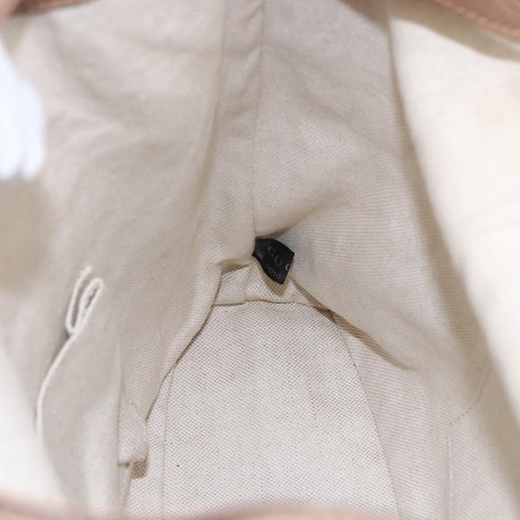 GUCCI Bamboo Backpack Leather Beige Gold 370833 Auth fm4914