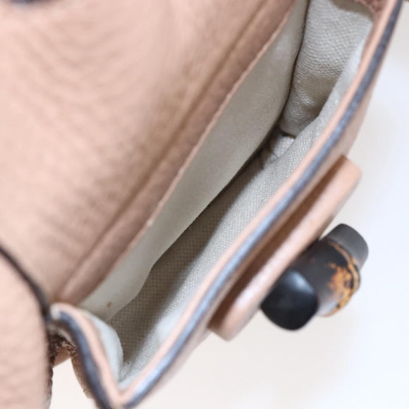 GUCCI Bamboo Backpack Leather Beige Gold 370833 Auth fm4914