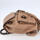 GUCCI Bamboo Backpack Leather Beige Gold 370833 Auth fm4914-3