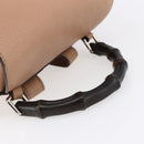 GUCCI Bamboo Backpack Leather Beige Gold 370833 Auth fm4914-7