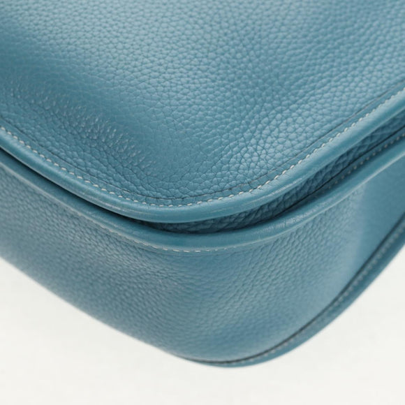 HERMES Evelyn 2GM Bag Taurillon ClemenceLeather Blue Silver Auth fm4915V