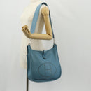 HERMES Evelyn 2GM Bag Taurillon ClemenceLeather Blue Silver Auth fm4915V-24